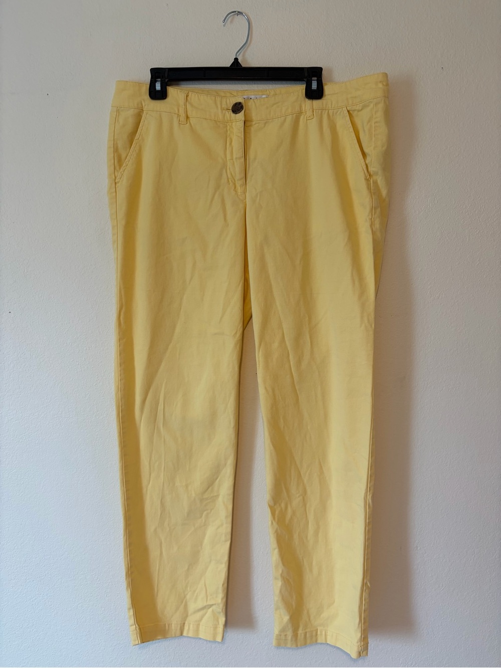CAbi Yellow Straight-Leg Pants Size 12 Women